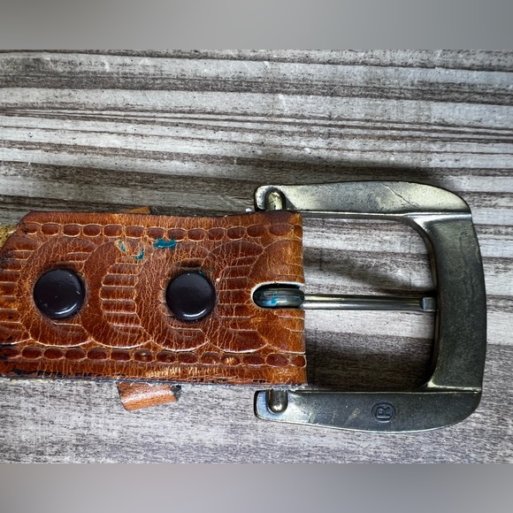 Leather Cresent Vintage Belt 38 40 Harness Large Mens Unisex Western boho rodeo - Picture 2 of 8